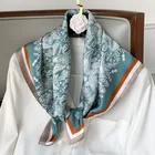 Роскошный брендовый Шелковый квадратный клетчатый шарф, Женский атласный шейный бандаж для волос, мягкий шейный платок 2021 Новинка для хиджаба, женский платок