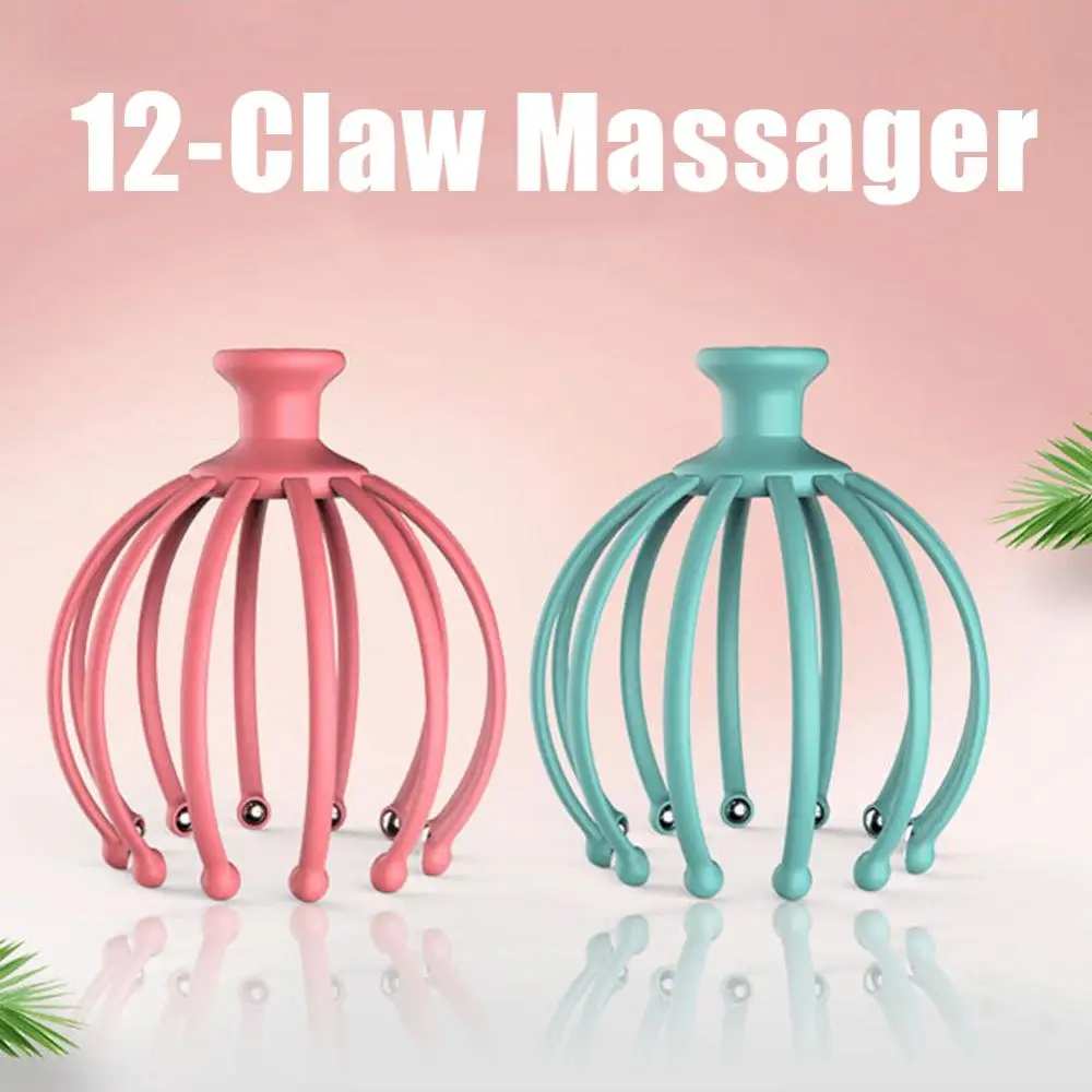 Ручной 12 когти головы Массажер для здоровья Осьминог и шеи Массаж от стресса