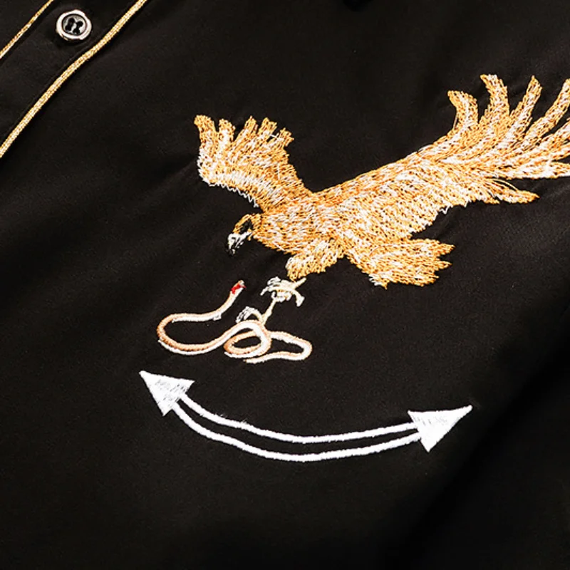 

New Summer Short-sleeved Shirt Young Men's Fashion Leisure Business Shirts with Short Sleeves Coat Embroidered Coat Shirts
