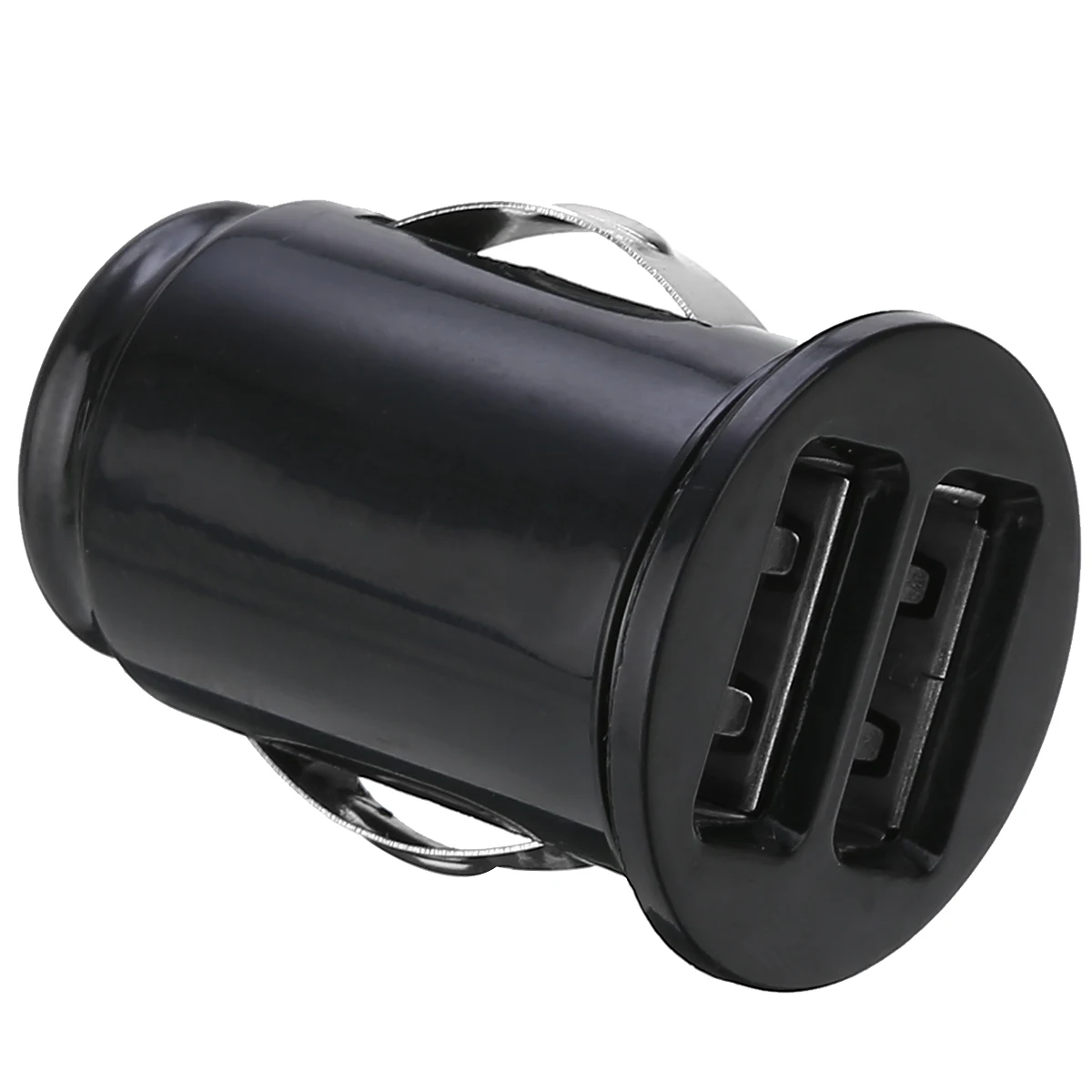 

White/Black 12V Power Dual 2 Port USB Mini Bullet Car Charger Adapter for iPhone Portable Double USB Mini Car Charger