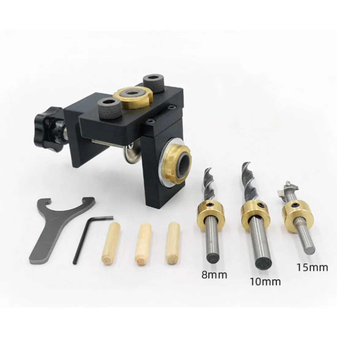 

Adjustable Woodworking Doweling Jig Kit Pocket Hole Jig Drilling Guide Locator For Furniture Connecting Hole Puncher Tool