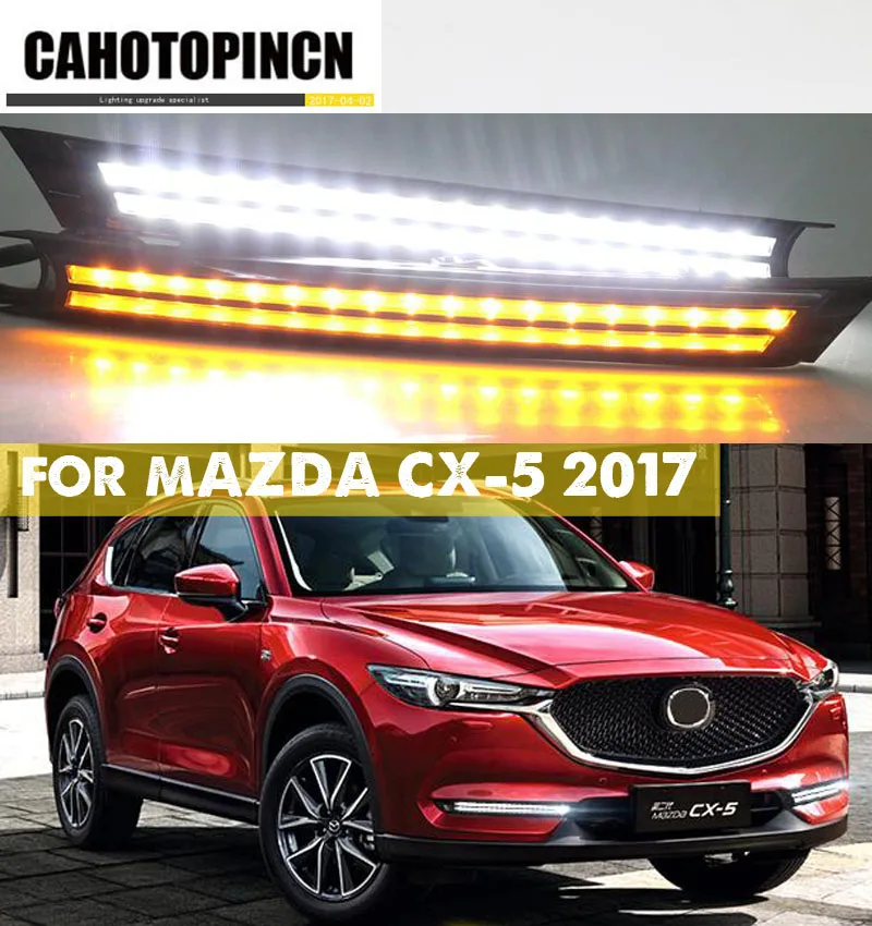 Дневные ходовые огни для Mazda CX 5 CX5 2017 2018 течет поворотов реле Водонепроницаемый