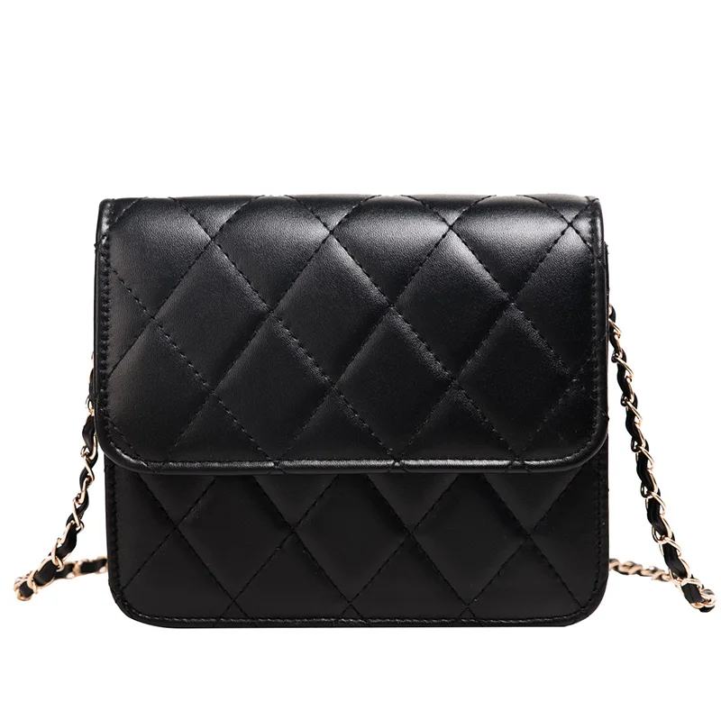 

Mini Square Flip bag New Quality PU Leather Women's Designer Handbag Stone pattern Chain Shoulder Messenger Bag