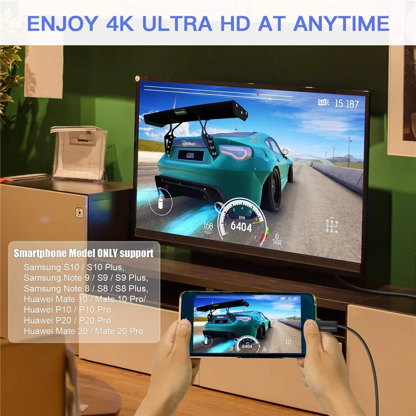 Кабель USB type c-HDMI 4K HDMI Thunderbolt 3 c адаптер 2 м для HDTV Samsung Galaxy S10 S9 Note 10 + Pro | Электроника
