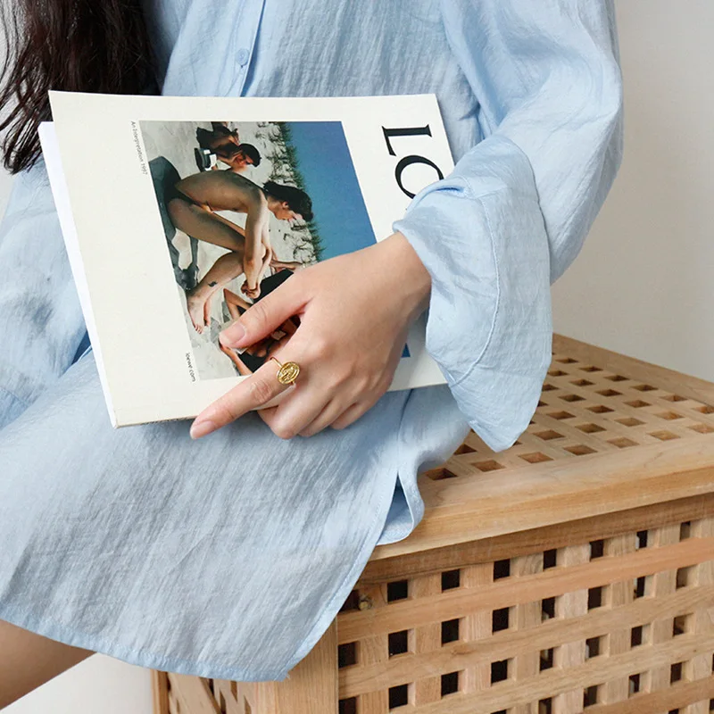 S925 Стерлинговое Серебряные золотые Девы Марии и откройте кольцо указательный