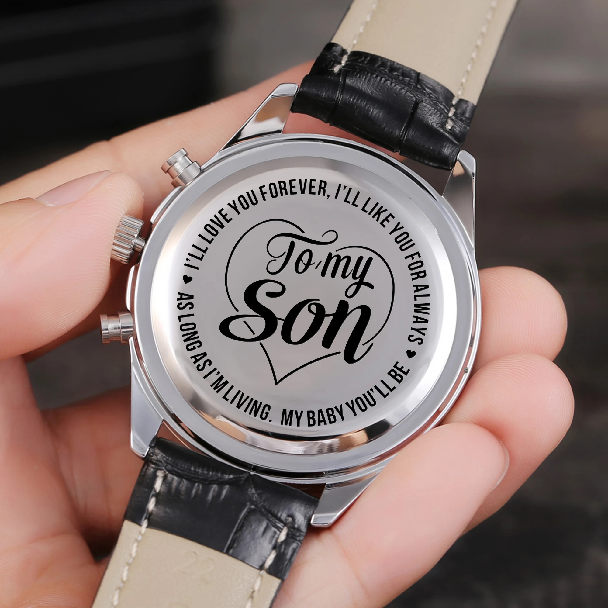 

«Мой сын Роскошные спортивные водонепроницаемые часы с ремешком всегда не забудьте оставаться сильным, положительный подарок маме на выпускной день рождения».