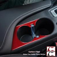 carbon fiber car water cup holder sticker for chevrolet camaro 2016 2017 2018 2019 accessories car interior decoration trims