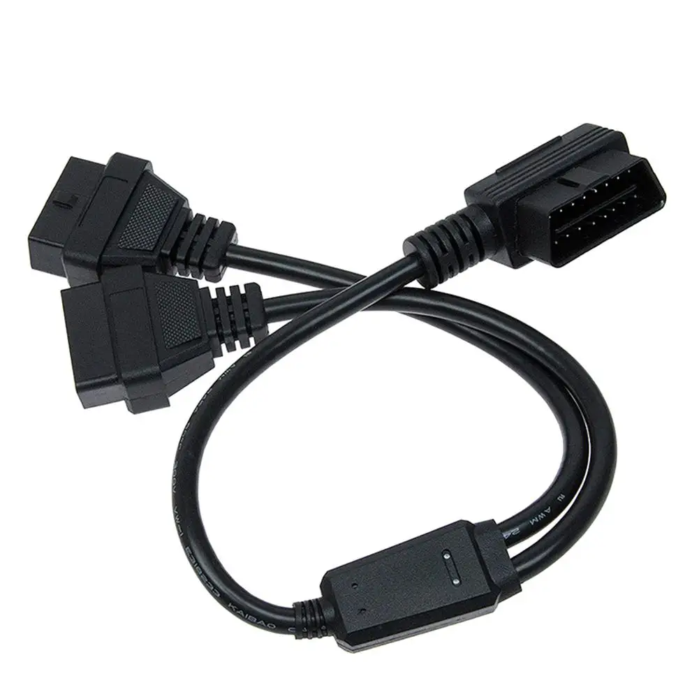 

OBDII 1-for-2 Connection Adapter Cable 16 Pinhole OBD Interface Cable Connector J1962