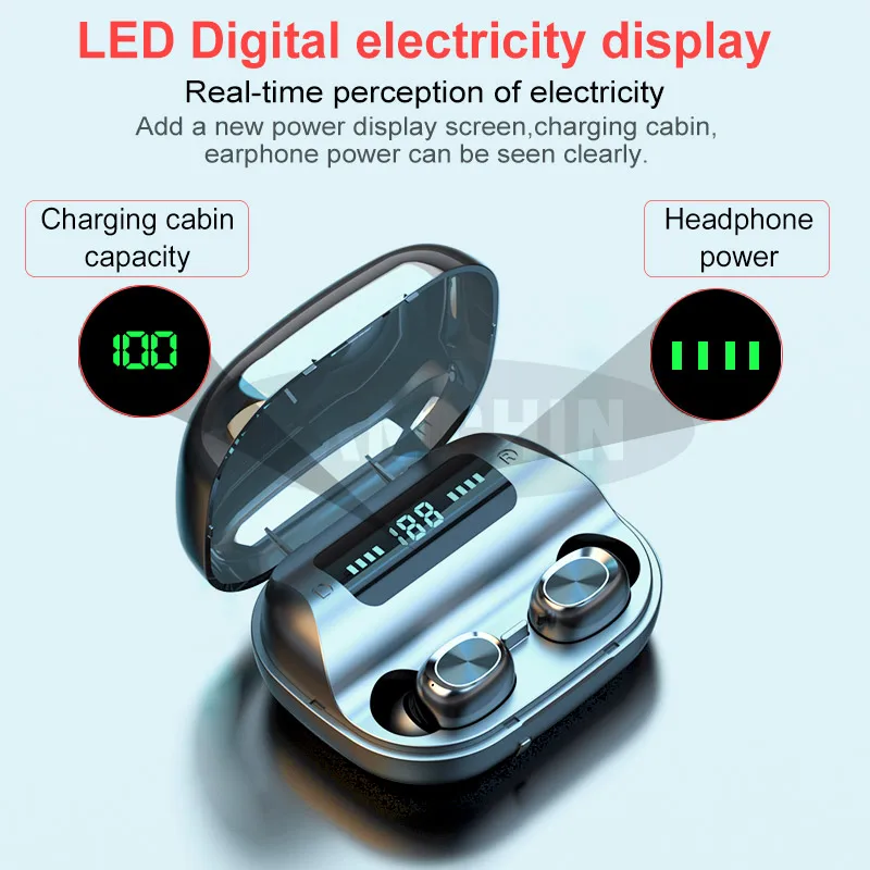 Новые Bluetooth наушники 5 0 TWS светодиодный дисплей сенсорное управление