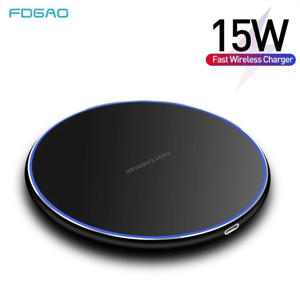 

FDGAO 15W Qi Wireless Charger Pad USB C QC 3.0 Fast Charge Dock Station For iPhone 13 12 11 Pro XS MAX XR X 8 Samsung S20 S21
