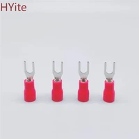 sv1 25 3 red furcate terminal cable wire connector insulated wiring terminals electrical lug crimp terminal 100pcs sv1 3 sv