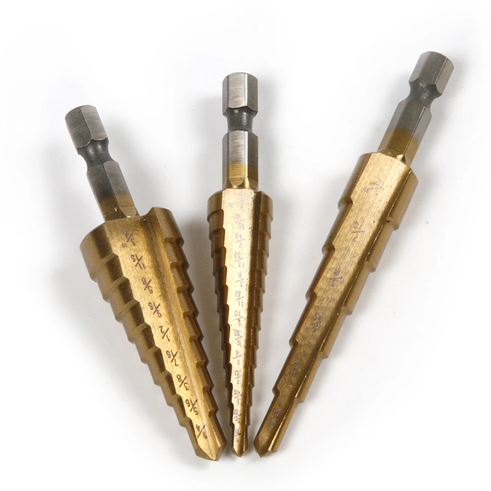 1/4 дюймовые ступенчатые сверла из быстрорежущей стали с шестигранным