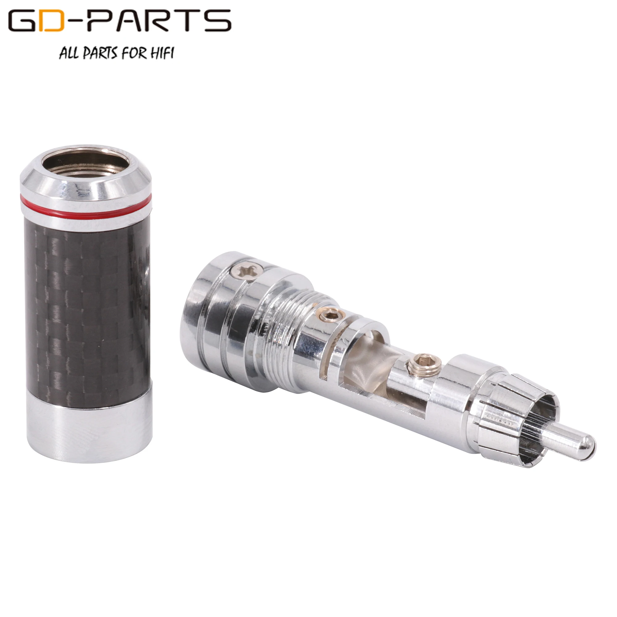 Позолоченный родием медный штекер RCA коаксиальный переходник коннектор из