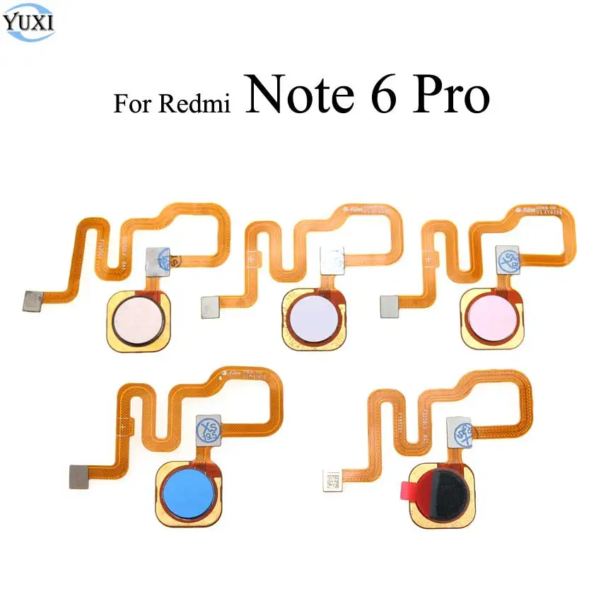 YuXi Touch ID Home Button For Xiaomi Redmi Note 6 Pro FingerPrint Sensor Flex Cable Ribbon Replacement Parts | Мобильные телефоны и