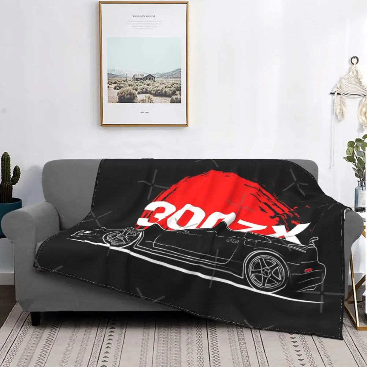 

Jdm 300Zx-Manta a cuadros para sofá, colcha para cama, manta para sofá