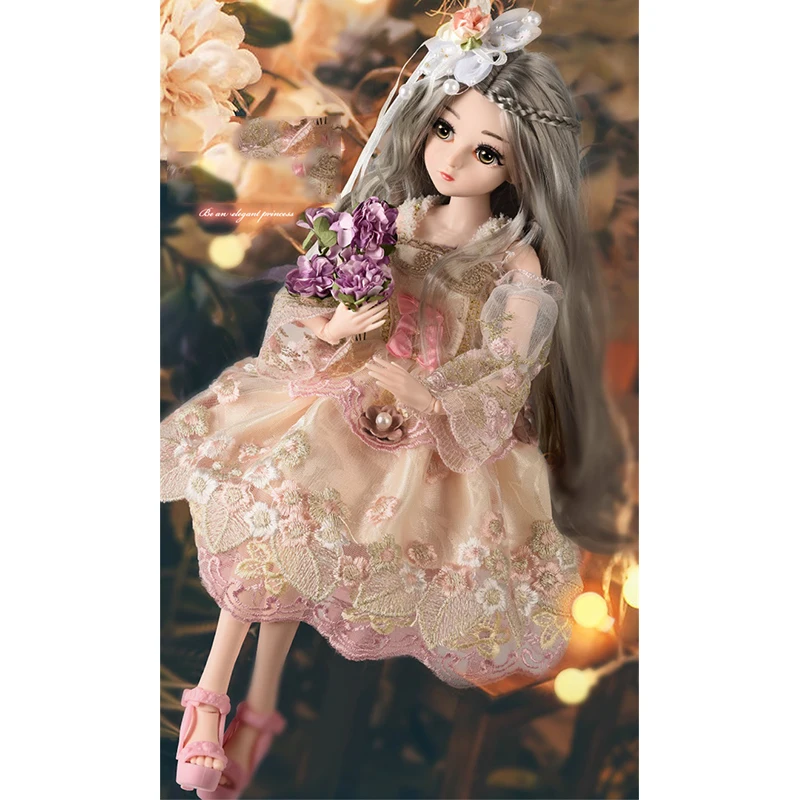As picture BJD куклы 26 подвижные Соединенные тело 3D глаза свадебное платье одежда девушка кукла с обувью Аксессуары куклы игрушки для девочек подарок - Цвет: As picture
