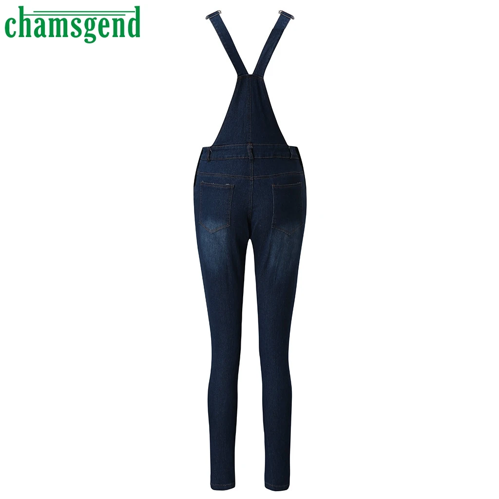 Женский джинсовый комбинезон CHAMSGEND рваные джинсы скинни стильный Облегающий