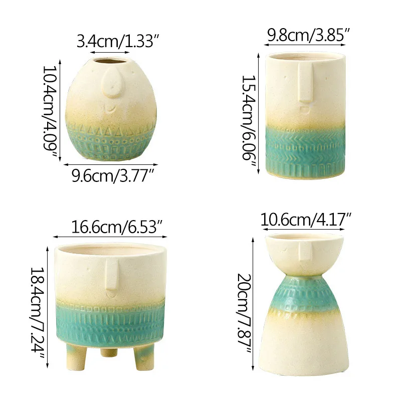 

Home Garden Decoration Flower Pots Creative Family Memeber Figure Miniature Model Decoration Succulent Flowerpots Ornament