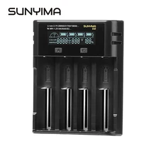 SUNYIMA D2 3.7V 18650 4 Slot TypeC Battery Charger For AAA/AA 5V2A LCD/USB with LED Indicator Ni-MH/Ni-Cd 21700/26650/10440