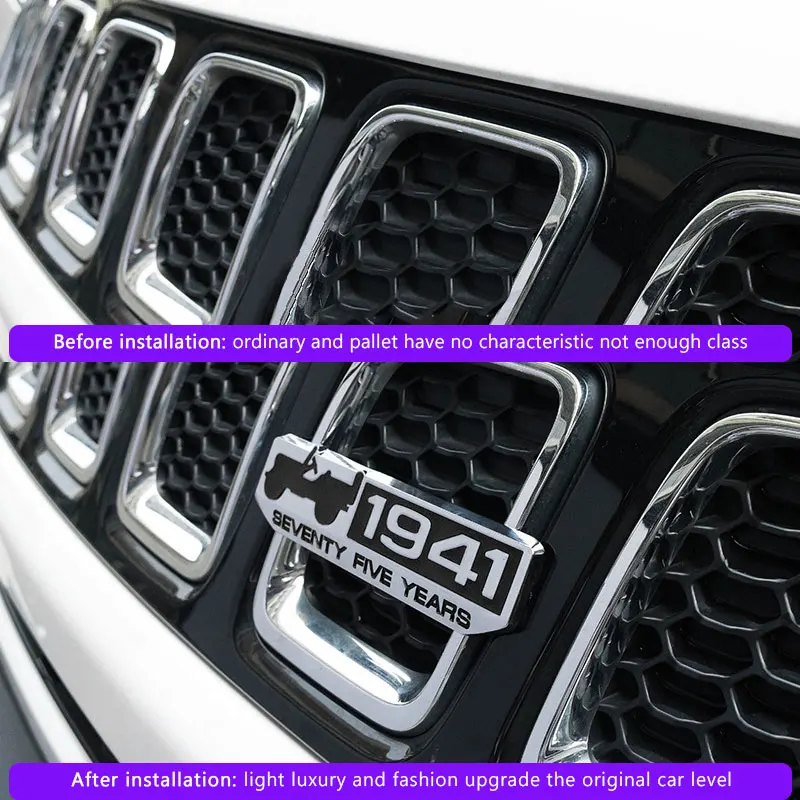 1941 Эмблема для Jeep Wrangler Компас Grand Cherokee Patriot Renegade Commander 75th Юбилей боковые зеркала автомобиля Fender хвост Стикеры