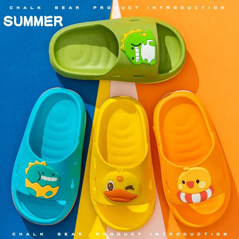 

Kids Shoes Summer Cartoon Slippers for Home Eva Dinosaur Children Slippers Boys and Girls Bath Non-Slip Slippers Beach Slippers