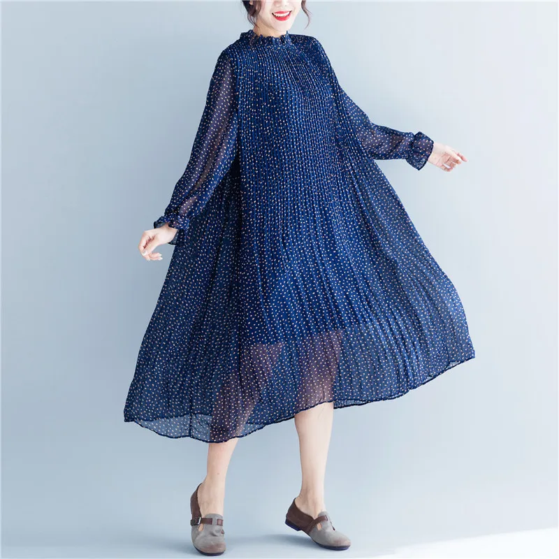 Женское шифоновое платье с оборками Johnature повседневное свободное длинными