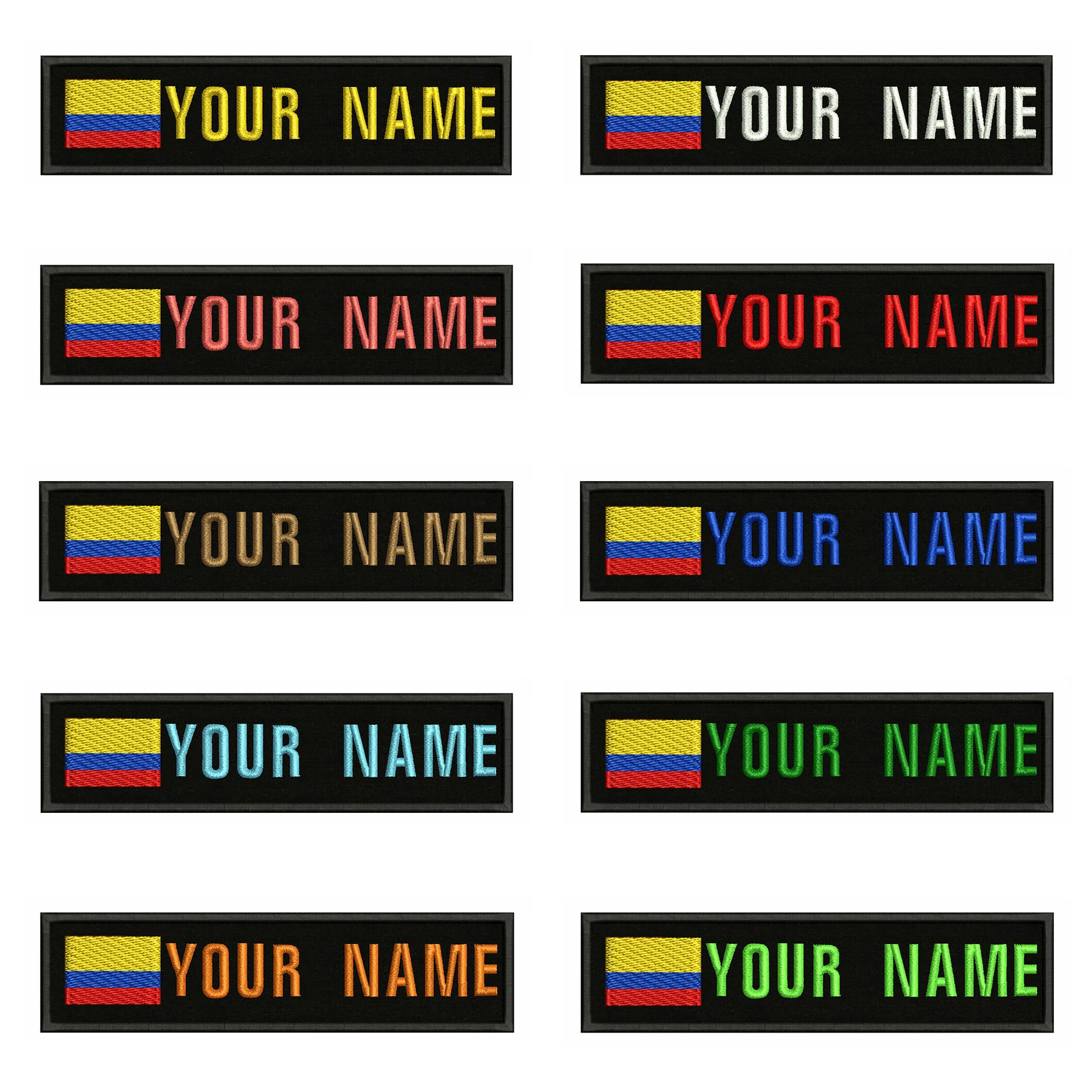 Колумбийский флаг Колумбия 10х2 5 см вышивка под заказ имя заплатка с текстом