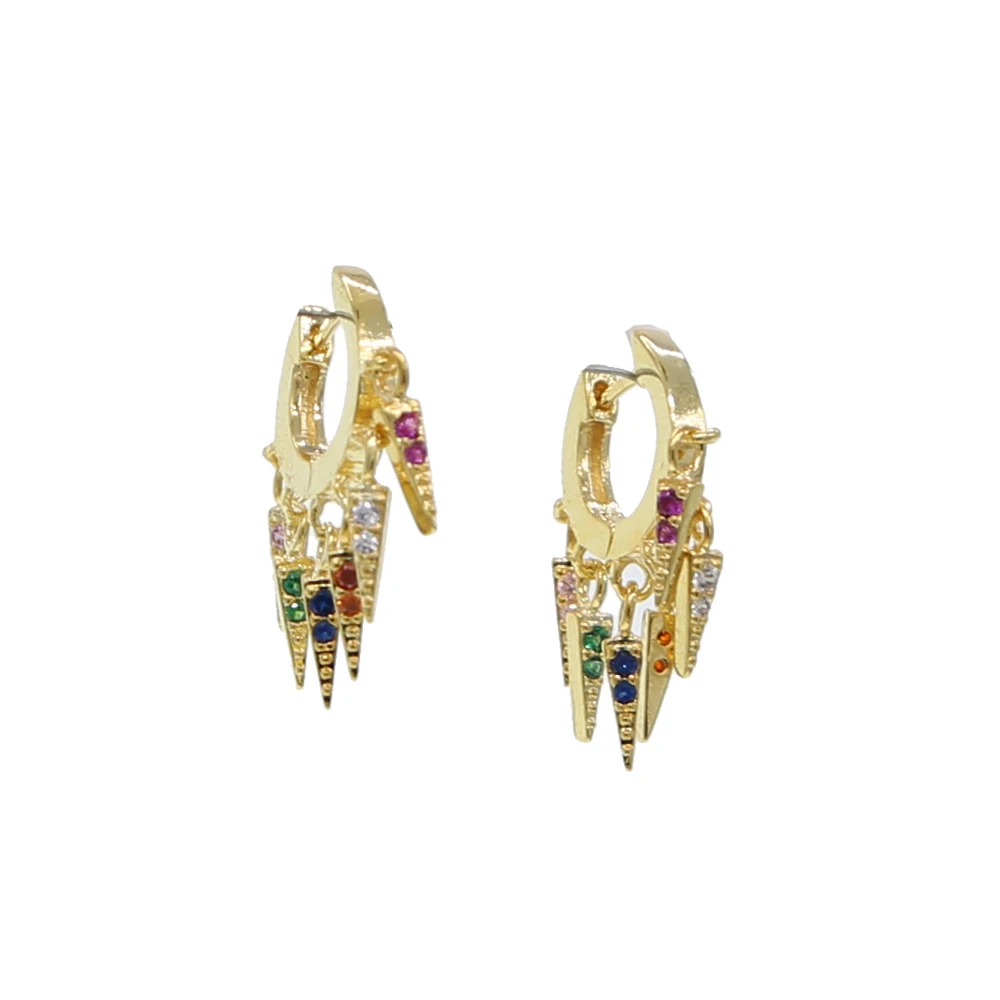 Серьги кольца женские с шипами 12 мм золотого цвета|Серьги-кольца| |