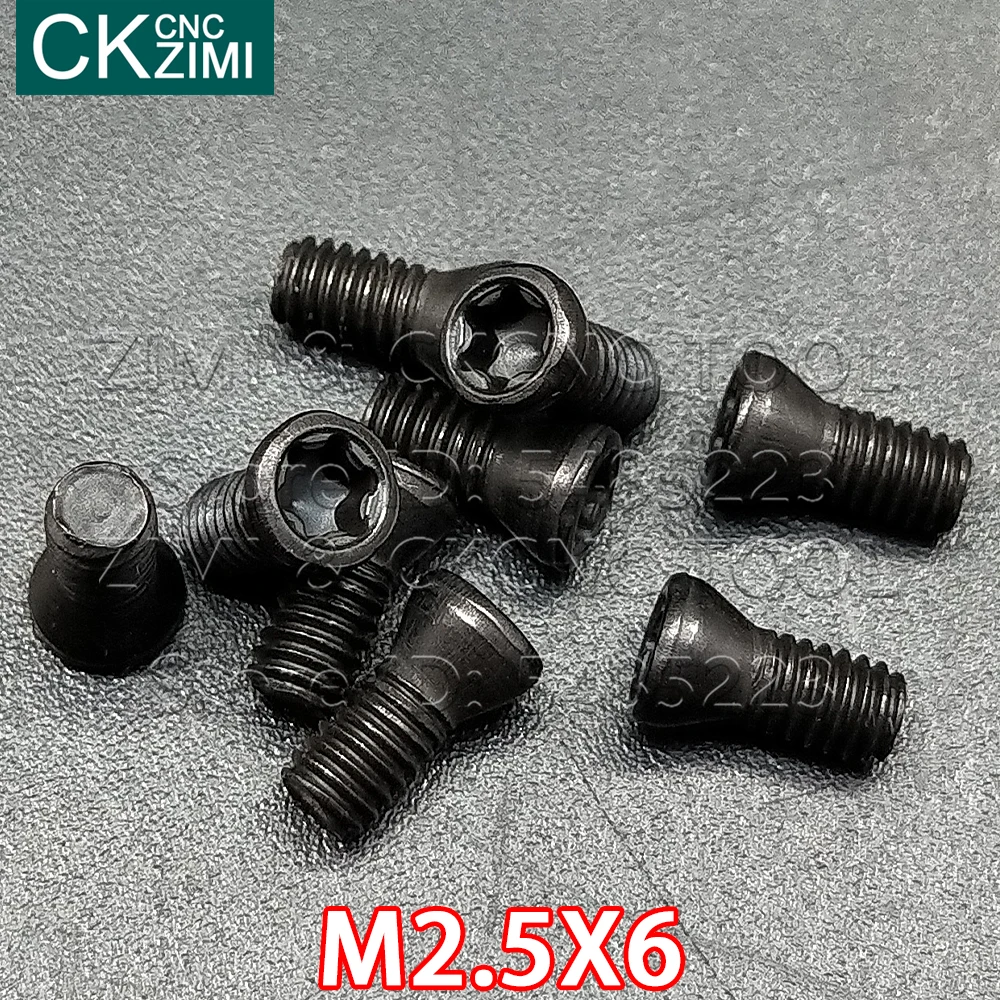 

M2.5*6 mm M2.5X6 Screw CNC Insert Torx Screw for Replaces Carbide Insert CNC Lathe Tool Cutter Toolholder Accessories Lathe Tool