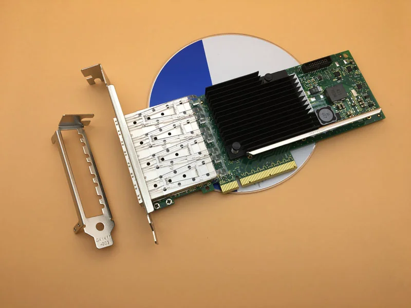 4 порта SFP 10G PCIE X8 LC волоконно-Ethernet конвертированный сетевой адаптер | Компьютеры и