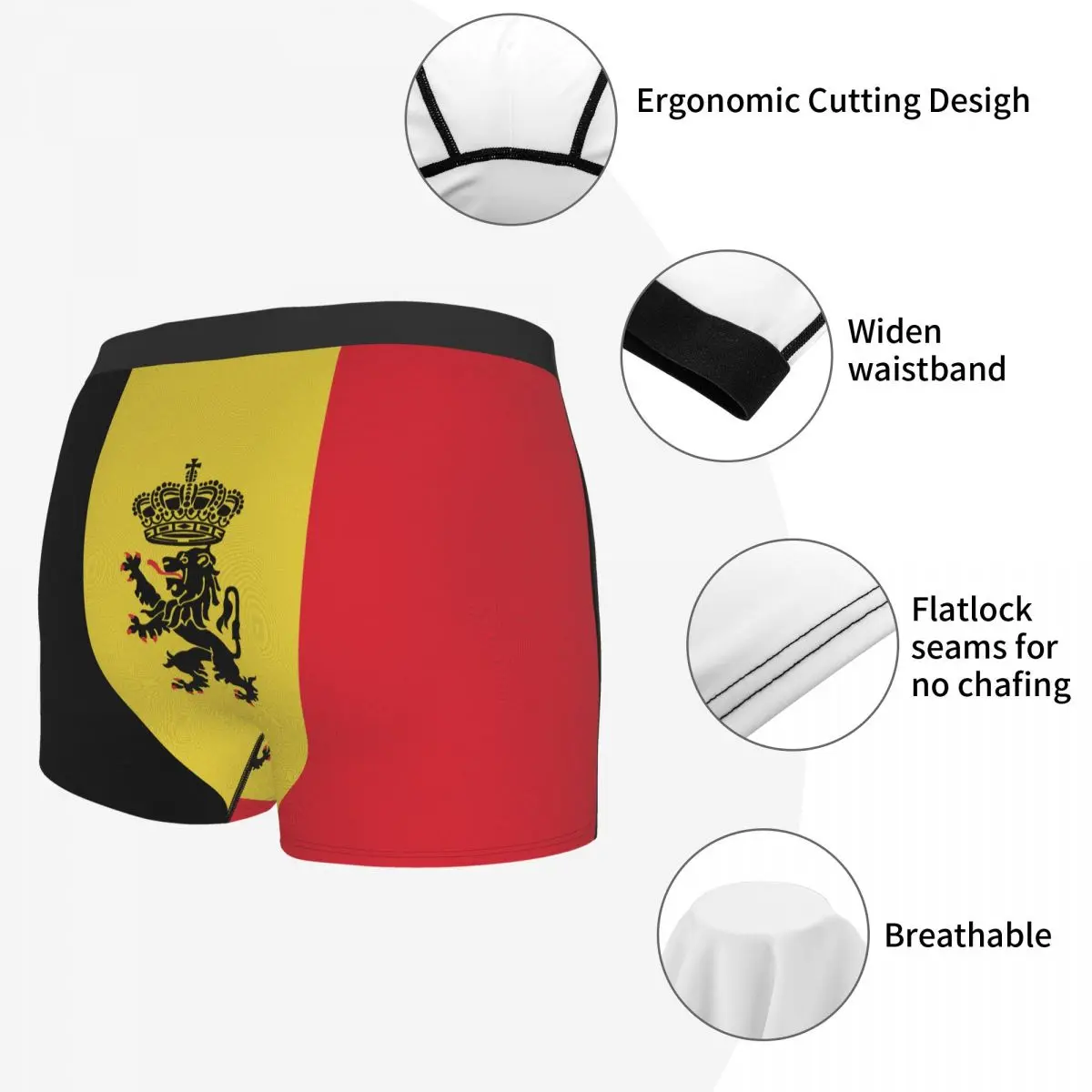 Government Ensign Of Belgium Men's Boxer Briefs Belgian Humor Graphic Men's boxer leggings