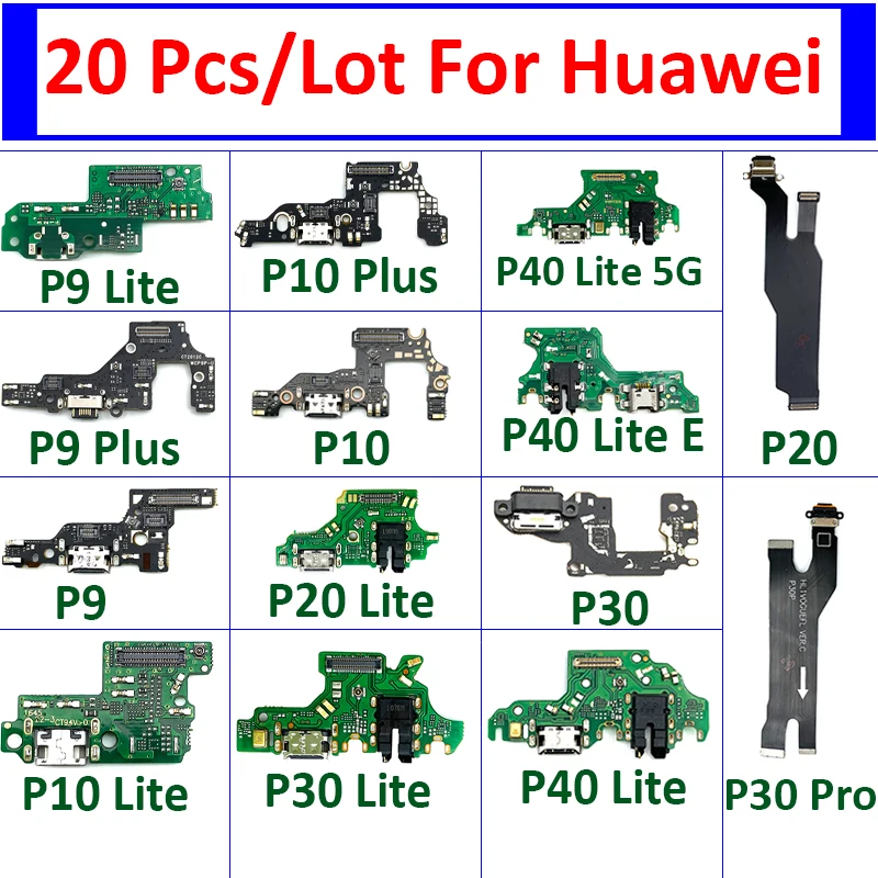 

20 шт./лот USB зарядное устройство док-станция разъем гибкий кабель для Huawei P9 P10 Plus P20 Lite P30 Pro P40 Pro Plus