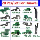 20 шт.лот USB зарядное устройство док-станция разъем гибкий кабель для Huawei P9 P10 Plus P20 Lite P30 Pro P40 Pro Plus