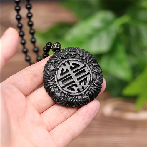 Натуральный черный зеленый китайский нефритовый летучая мышь кулон обсидиан