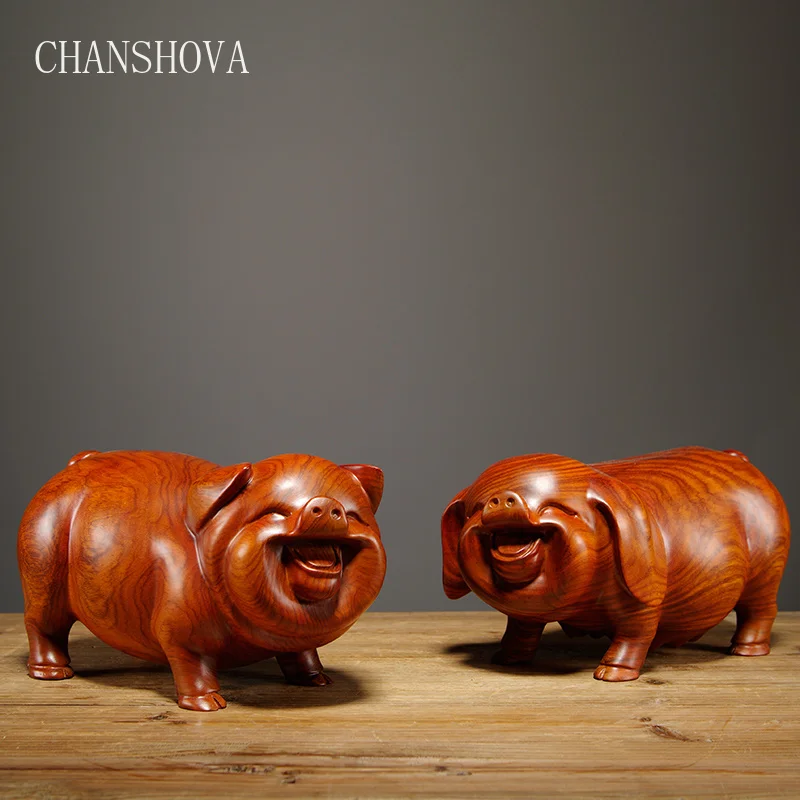 CHANSHOVA резные орнаменты зодиака из красного дерева для свиньи креативная мебель