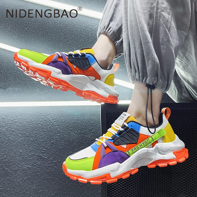 Hot Sale Sneakers for Men Spring Mixed Color Sports Shoes Breathable Man Running Shoes Outdoor Shoe Light Comfortable Sneakers