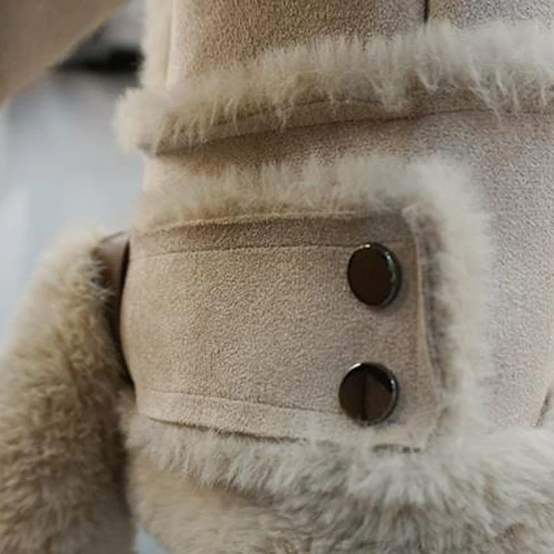 Женские автомобильные меховые пальто зимние толстые теплые куртки из овечьей