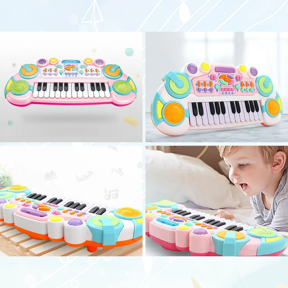 

24 Keys Kids Electronic Piano Keyboard Music Education Toy with Colorful Lights for Children Kids Toddler(Random Color Delivery