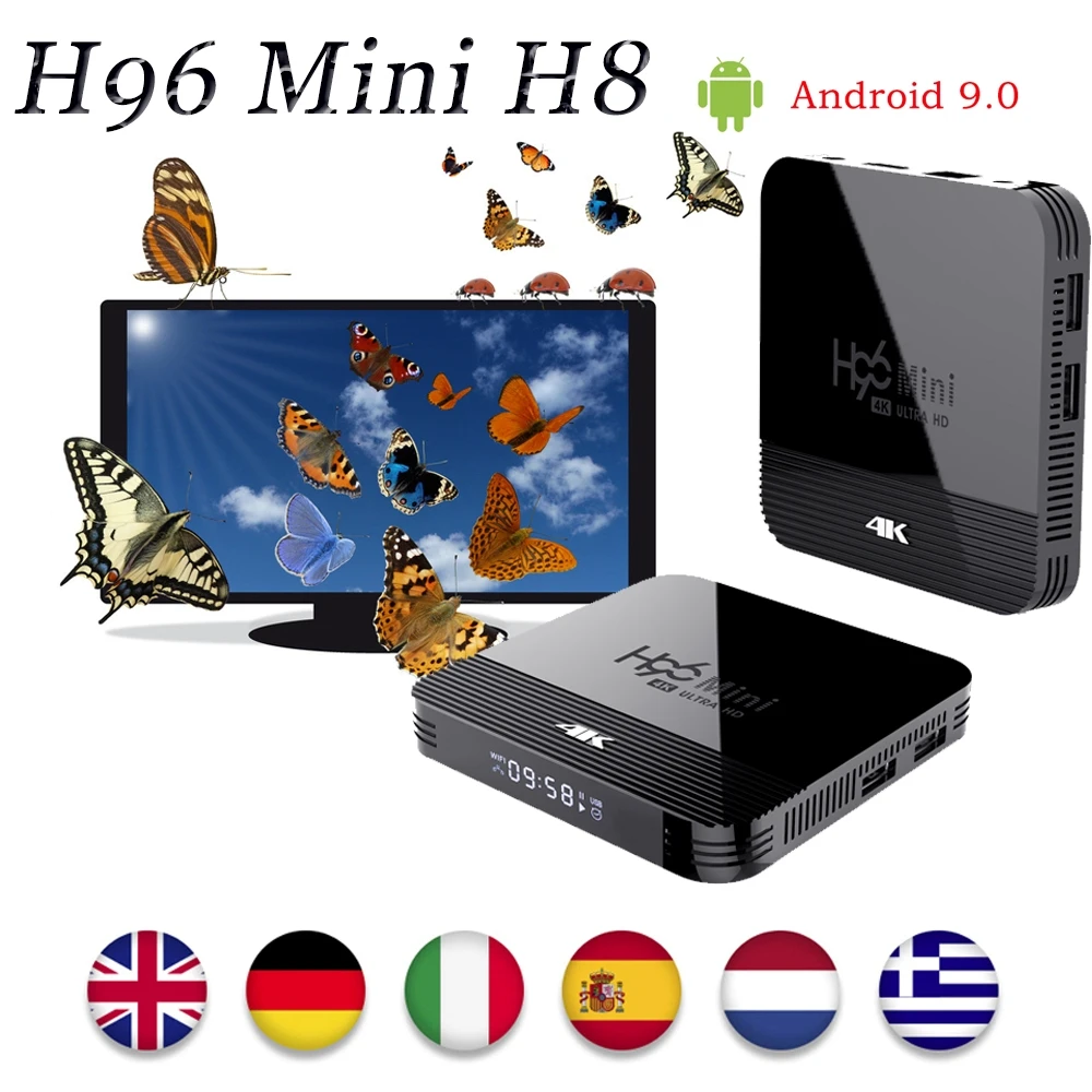Android 9 0 TV Box H96 mini h8 Home Audio Media HDMI 720P 2160P FUII 3D HD Bluetooth 4K Set Top Store бесплатное приложение Fast