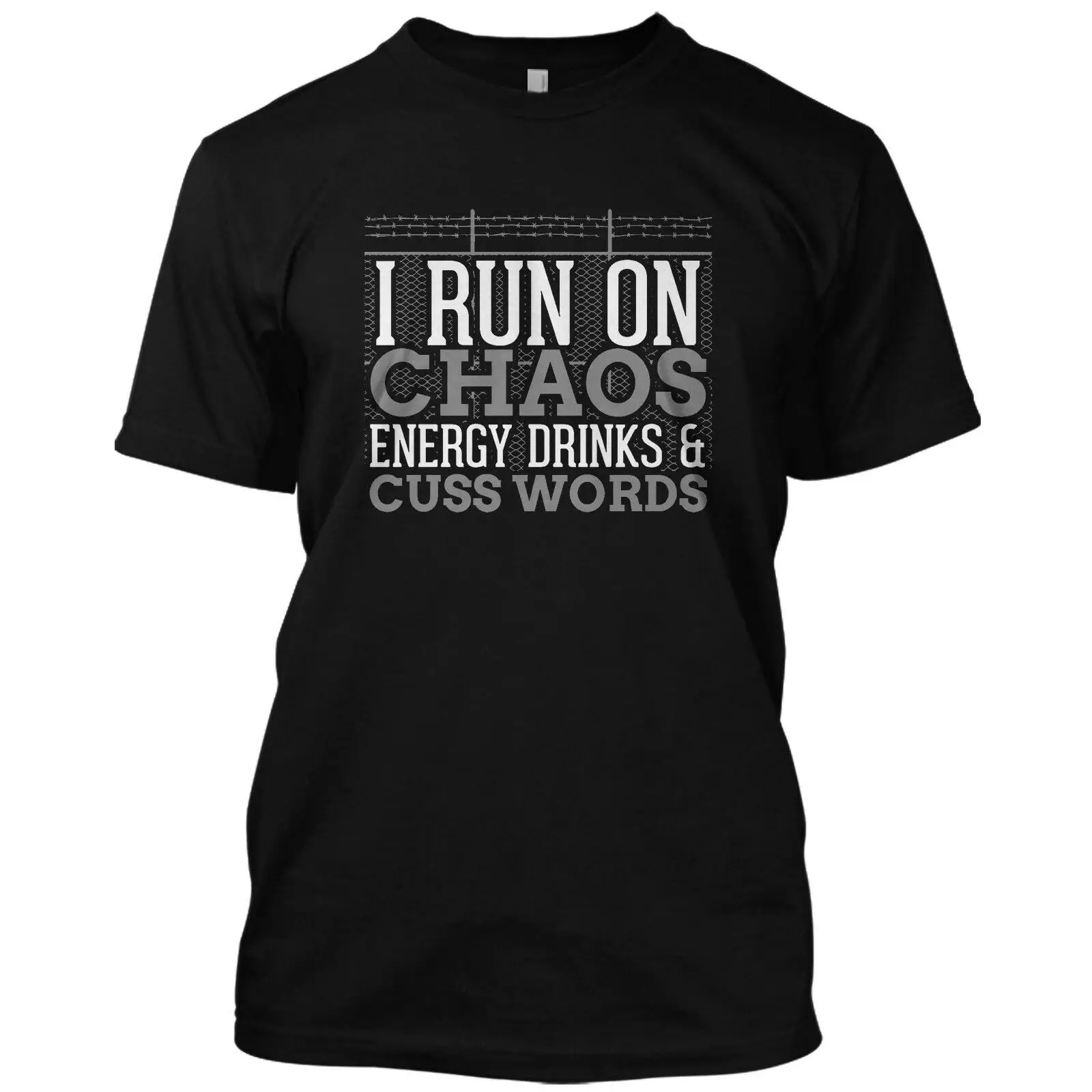 Забавная футболка с надписью I Run On chaoenergy Drink Cuss Words со слоганом графическая |