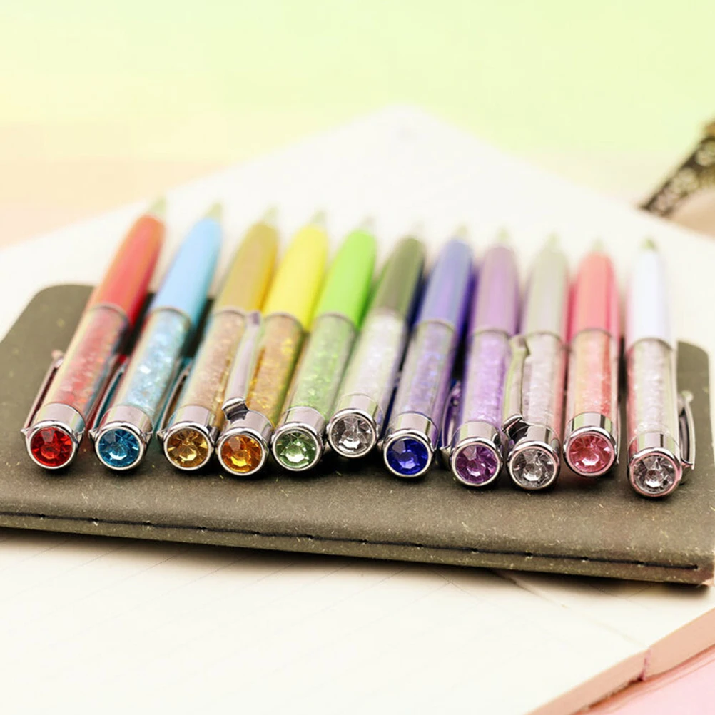 Металлические фирменные шариковые ручки с верхним блестящим алмазным