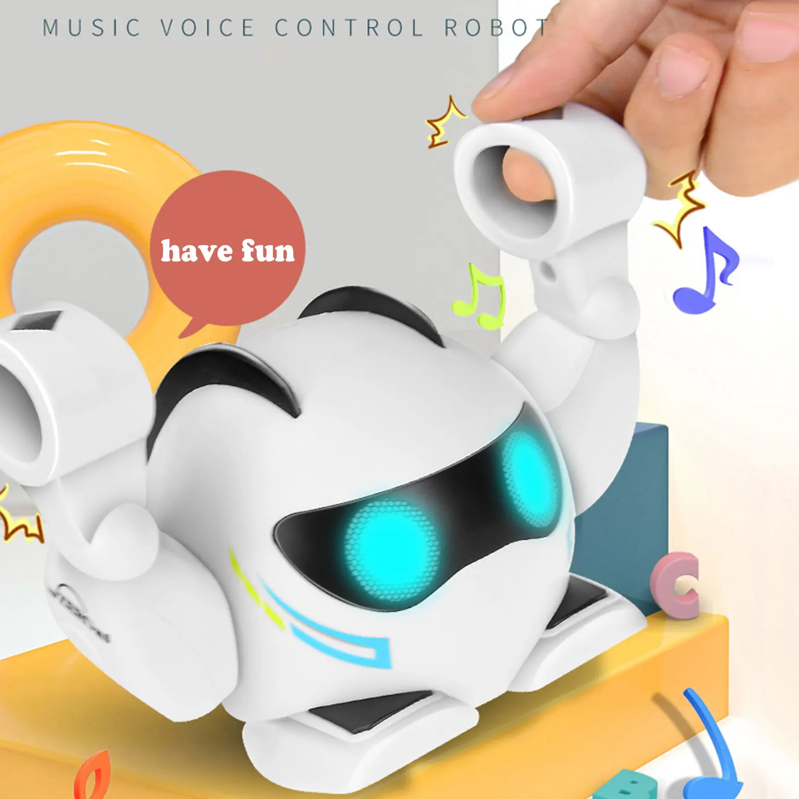 

K24 Roll RC Robot Toy With Soft Light Music Electronic Animal Pets Gesture Sensor Voice Control Robot Toy For Kids Birthday Gift