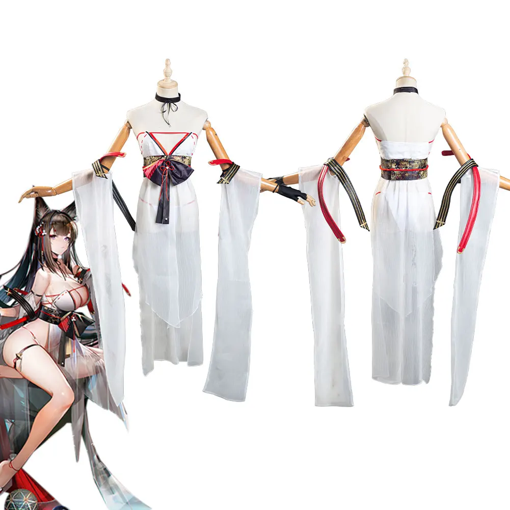

Azur Lane Cosplay IJN Amagi Dress Costume White Sexy Bikini Swimsuit Uniform For Girl Women Sexy Bikini Set