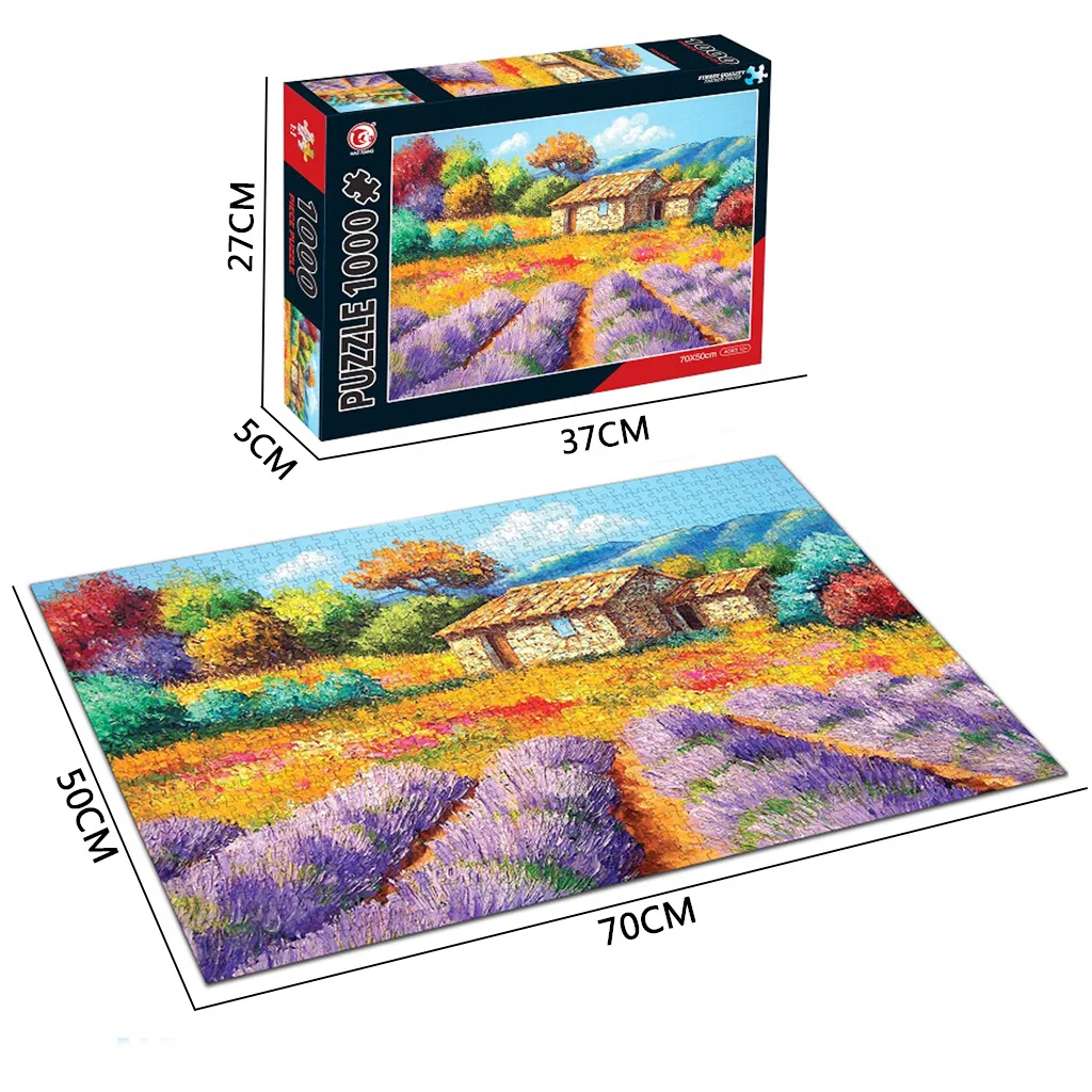 

Diy Paper Landscape Oil Painting Architectural Scene Plane Puzzle 1000 Pcs Adult Decompression Educational Toys