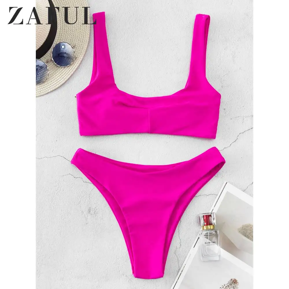 Женский раздельный купальник из двух предметов с U образным вырезом|Купальники| |