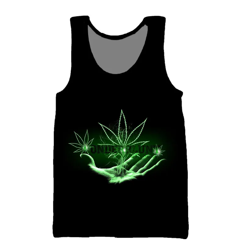 

SONSPEE Weed Vest Women Anime Shirt 3D Print Tobacco Hip Hop Clothes Men Tank Tops Men's Undershirt Sleeveless Gym Clothing