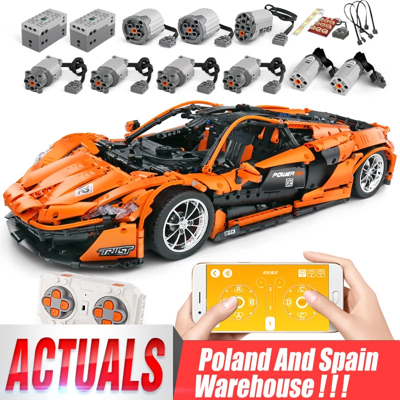 DHL 20087, MOC-16915 mlaren P1, скоростная машинка, набор, приложение, радиоуправляемая моторная техника, игрушечные машинки, строительные блоки, кирпичи, детские игрушки, рождественские подарки