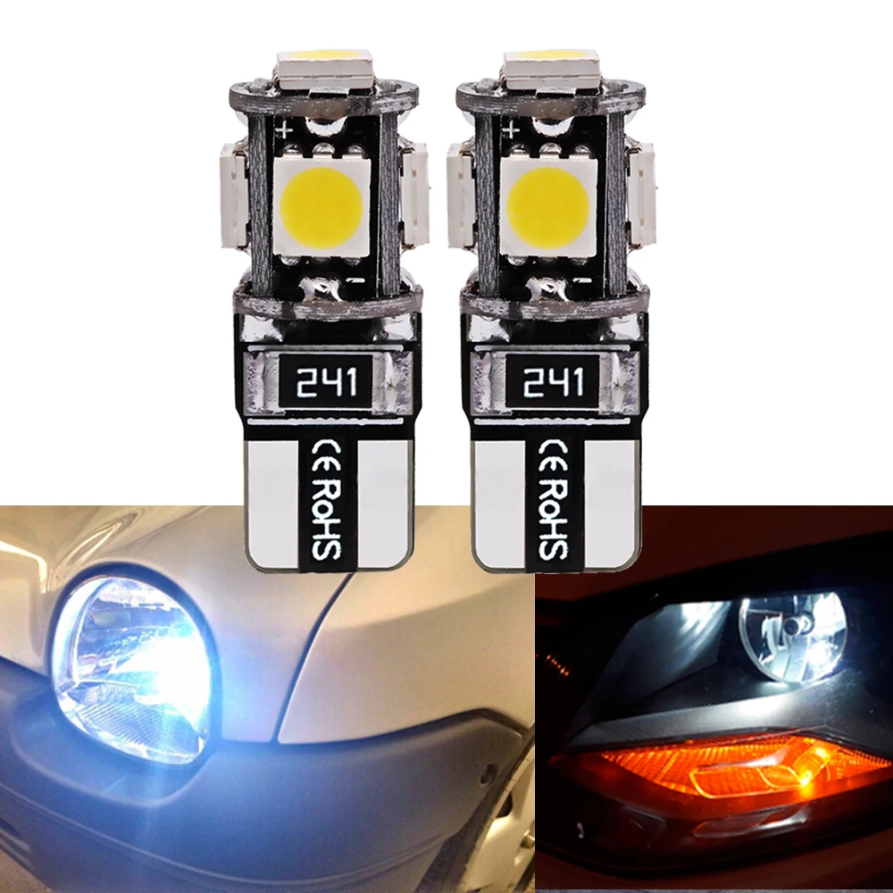 

10x T10T W5W 5050 5SMD Canbus Car Brake Led Dome Reading Bulb Dashboard Reverse License Plate Lights Clearance Trunk Lamp DC 12V
