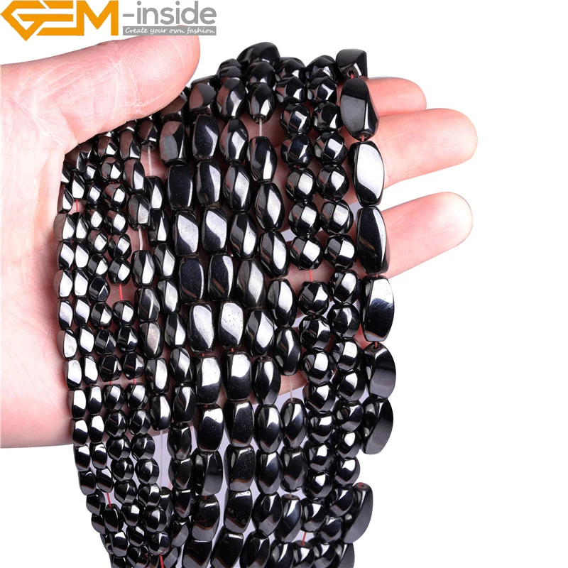 Натуральный закрученный Магнитный магнетит гематит исцеляющий камень бусины