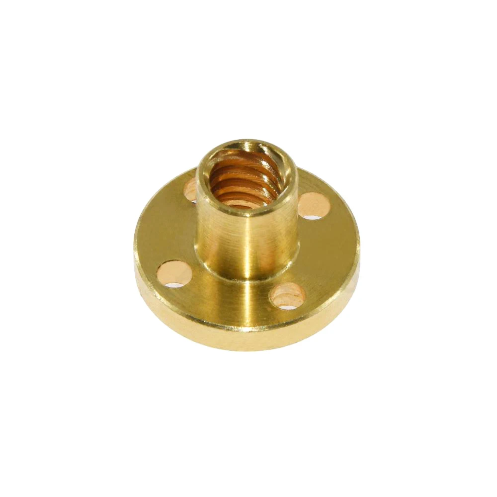 T8 Screw nut Brass 22mm Flange Nut For CNC 3D Printer Parts 8mm 4-Start Lead Screw 300mm long With Copper